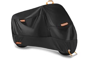 Ergocar Motorbike Cover Motorcycle Cover 300D Thickned Waterproof UV Protective Cover Heavy Duty For Tourers, Outside Storage And Winter, XL (90.5" x 37.4" x 49.2")