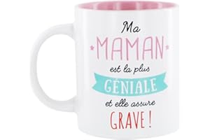CMP IBERICA DITES LE AVEC DES MOTS MO0555 Mug Maman M12 Céramique Rose 12 x 8,20 x 9,70 cm