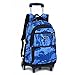 Produktbild LGBEIBAOX Junge Polyester Nylon Trolley Tasche Doppelter Schulter Rucksack Handzug Box, Sky Blue