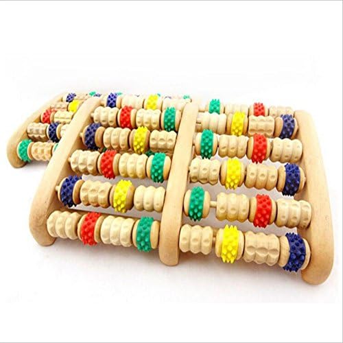 XHDFXR 2pcs Wooden Foot Feet Roller Wood Care Massage Reflexology Relax Relief Massager Spa