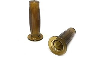 ALCHEMY PARTS Universal Motorcycle Handgrips Grips in Retro Brown for Cafe Racer Scrambler Bobber Clubman Custom Bike Project to 22mm 7/8 inch Handlebars