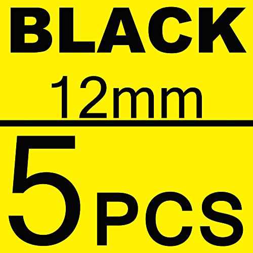 Toprinting 5 x Cinta de etiquetas Compatible Dymo D1 45018 S0720580 laminada estand  r Roll 12mm x 7m Negro sobre Amarillo para LabelManager LabelPoint LabelWriter