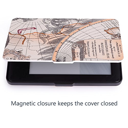 Kindle 7.Gen Hülle Case – MoKo Superleicht PU Leder Tasche Schutzhülle Schale für Amazon E-reader Kindle (7. Generation – 2014 Modell)(Nur Geeignet für Kindle 2014 Modell mit Touchscreen), Map A - 5