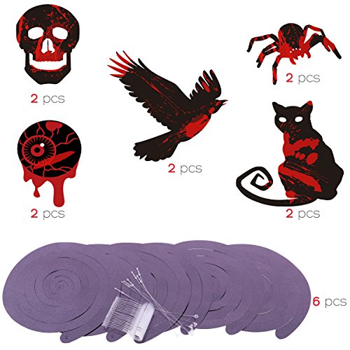 UNOMOR Halloween Hanging Decorations for Ceiling, Scary Ceiling Decoration with Swirls for Party and Haunted House– 17Pcs reviews UNOMOR Halloween Hanging Decorations for Ceiling, Scary Ceiling Decoration with Swirls for Party and Haunted House– 17Pcs