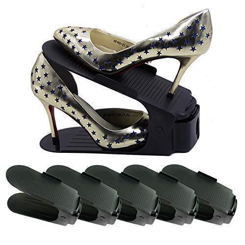 amco 5 organizadores de Calzado Ajustables para Almacenamiento de Espacio ... (Negro)