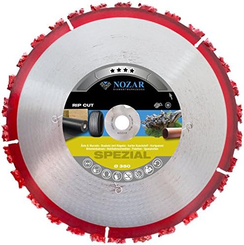 Nozar Rip Cut Ø350 mm with Bore 20 mm (6702168 Hard Metal Cutting Disc for Tree Roots For Wood, Roofing Felt, Bitumen, Rubber and Plastic