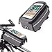 Produktbild RUHRBASIS Fahrrad Gepäck | Gepäckträger Tasche Smartphone Outdoor Bag Wasserfest mit Touch Funktion für Mountainbike | Fahrrad-Touren für Samsung Huawei LG HTC Wiko Sony iPhone - schwarz | anthrazit