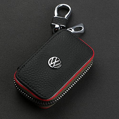 Preisvergleich Produktbild OPAYIXUNGS Leder-Auto-Schlüsselhalter-Kasten Schlüsselanhänger Münzen-Geldbeutel Volkswagen logo