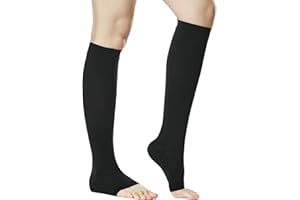 ADFUENOM 20-30 mmHg kompressionsstrümpfe Damen Herren,Medizinische Kompressionsstrümpfe klasse 2 Offene Spitz Stützstrümpfe Kompressionssocken Thrombosestrümpfe fur Flug Schwangerschaft Reise Krampfadern