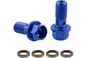 iSpchen Hohlschraube 2 Sätze Aluminium M10 x 1,25mm Banjo Hohlschrauben Unterlegscheibe Kit Motorrad Bremssattel Hauptzylinder Schraube Zubehör Motorrad Bremspumpe Schrauben,blau