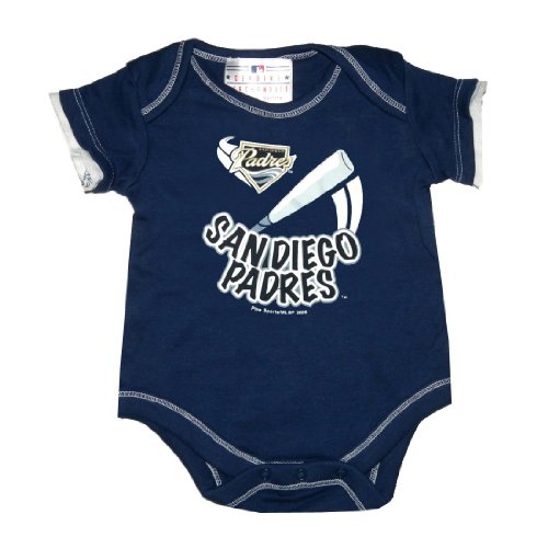 MLB San Diego Padres Baby One-Piece Short Sleeve Romper / Onesie 6-9M Dark Blue