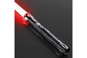Aomdom Professional V10 Duell-Lichtschwert Smooth Swing FX Lightsaber RGB 15 Farben veränderbares10 Modus Sounds, Metallgriff Laserschwert für Weihnachts Geschenk Feste und Partys