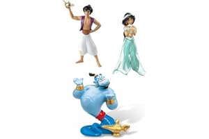 Bullyland Set Aladdin Genio Jasmine, Statuette senza PVC, Gioco Immaginativo, Collezionabile, Multicolore, Dipinta a Mano, Walt Disney, Cake Design, Altezza 8-13cm