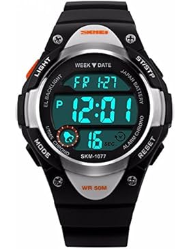 Uhren, Digitaluhren, Kinderuhren, Outdoor Sportuhren, wasserdichte Digitaluhr mit Wecker, Kalender und Stoppuhr...