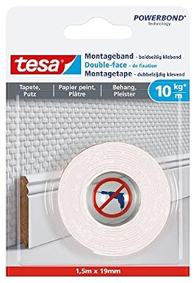 tesa 77742 - Ruban double-face spécial Papier Peint - 1,5m:19mm