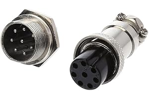 Dabixx Spina per Aviazione Connettore Maschio e Femmina per Pannello in Metallo 16mm 2/3/4/5/6/8/9 Pin GX16-8 Pin