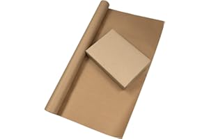 GLOBE PACKAGING 750mm x 25M Heavy Duty Brown Kraft Wrapping Paper Roll 90gsm – 25 METRES