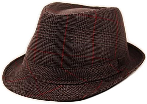 Mens Prince Of Wales Tweed Trilby Fedora Hat in Dark Brown