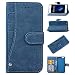 Produktbild MeganStore Retro Schutzhülle für iPhone 6/6S, Retro-Design, Premium PU-Leder, Business-Stil, Brieftasche mit [Standfunktion [Kartenschlitz] blau