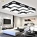 Produktbild Rechteckige Decke modernen minimalistischen Wohnzimmer Esszimmer den Schlafzimmer Schwarz-Wei-Patchwork Mode Persnlichkeit Macht 64-108w , black , 6 head 1185*785*145