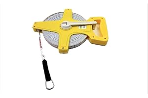 HKB® Maßband gelb, Massband 50m Fiberglass Rollbandmaß Bandmaß 50773 50 Meter