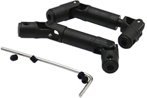 RCAWD RC Car Drive Shaft, Metal Universal RC Drive Shaft for 1/16 WPL RC Military Truck RC Model Upgrade Parts Accessories 2 Pcs (Black)