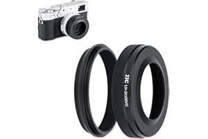 JJC Lens Hood with Adapter Ring for Fujifilm Fuji X100VI X100V X100 X100S X100T X100F Cameras, Replaces Fujifilm LH-X100 lens hood and AR-X100 adapter ring - compatible with 49mm filters & Lens Cap