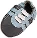 MiniFeet Soft Leather Baby Shoes, Grey Trainer 12-18 Months