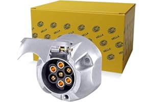 Hella Presa Corrente - 7a... Poli - Raccordo a Vite - Spina: Contatto a Vite - Alluminio - Alloggiamento in Metallo - Argento - DIN/ISO: 1724 N-Typ - Quantità: 1-8JB 001 941-001