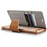 Stylisches Bookstyle Handytasche Flip Case für „Sony Xperia XA“ Handy Schutz Hülle Etui Schale Cover Book Case grau-braun - 3