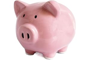 KOHIENWO Piggy Bank,Child to Cherish Ceramic Pig Money Piggy Banks for Boys Girls Kids (Pink, M)