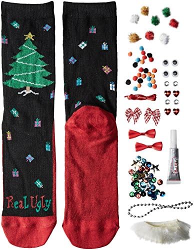 Real Ugly Women's Design Kit Socks, Christmas Tree, One Size