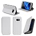 Produktbild Ultra Slim Tasche Leder Style Samsung Galaxy S7 EDGE SM-G935 (LTE / 4G) Hülle weiß Cover mit Stand - Zubehör Etui Galaxy S7 EDGE Dual SIM Flip Case Schutzhülle (PU Leder, weiss white) - Vorbestellen XEPTIO accessoires 2016