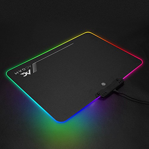 ACGAM P09 RGB Alfombrilla Gaming Para Rat  n 350mm x 250mm x 0 36mm iluminaci  n RGB Para Gaming Color Negro