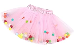 WYONGTAO Tüllrock Mädchen Tütü Rock Ballett Tanz Skorts Tüllrock Tütü Kinder Regenbogen Ballettrock Pettiskirt Tutu Rock Karneval Tüllrock Mädchen Tüllrock Bunt Kinder