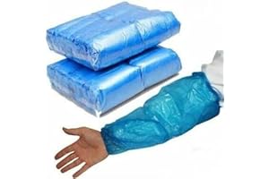HOT BARGAINS Disposable Arm Sleeves Covers Blue, Plastic Over sleeves For Home Cleaning Medical Waterproof Cover One Size