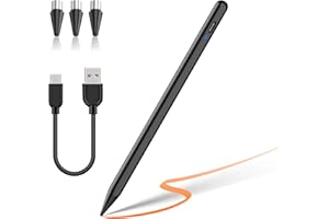 Tablet Stift Android mit 3 POM Feders, Handy Stift Type-C Schnellladung Stylus Pen for Touch Screens Kompatibel mit Samsung/Huawei/Mi/Vivo und Anderen Android Smartphone und Tablet Geräten -Schwarz