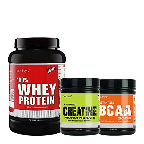 Medisys Bodybuilding Combo WP-1Kg +Creatine-BCAA (Free Multivitamin)
