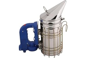 SEIWEI Ahumador eléctrico de colmena de abejas, ahumador eléctrico recargable de apicultura con escudo térmico, herramienta eléctrica de apicultura de acero inoxidable (sin batería)