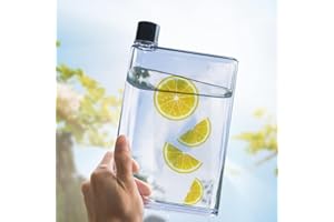 Broco riutilizzabile bottiglia di acqua sottile, 750 ml di plastica portatile bottiglia trasparente a prova di perdite bottiglie di acqua piatte sottili di plastica trasparente tazze di succo(bianca)