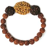SHI SHANKAR ACCESSORIES Rudraksh 2 5 Mukhi (Face) Beads Mala Wooden Wrist Band Bracelet for Men and Women (Brown)