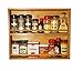 Produktbild Spice Rack, massivem Bambus Holz, 2 Ebenen, stapelbar Wandhalterung, hält rund und quadratisch Flaschen