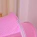 ASIV Folding Baby Pop Up Travel Bassinette, include Mosquito Net, Pillow, Mattress, Music box and Mesh Bag, 108 x 65 x 52 cm, Pink