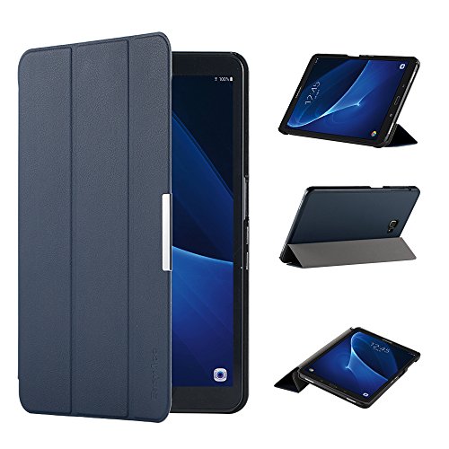EasyAcc Samsung Galaxy Tab A 10.1 Hülle, EasyAcc Samsung Galaxy Tab A 10.1 T580N/ T585N Case Schutzhülle Hochwertiges PU Leder Etui – mit Automatischem Schlaf Funktion und Standfunktion (Dunkelblau, Kunstleder, Ultra Dünn) - 7