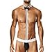 Produktbild OdeJoy Neuheit Sexy Männer Tanga Wide Elastic Bowtie Siamesische Ding Sexy Unterwäsche Body Perspektive Unterwäsche Herren Dessous Höschen Erotisch Nachtwäsche Leder Unterwäsche (1 PC, Schwarz)