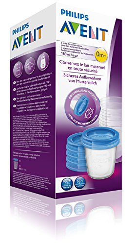 Philips Avent SCF619/05 Aufbewahrungsbecher für Muttermilch, 5x 180 ml Becher inklusive Deckel - 4