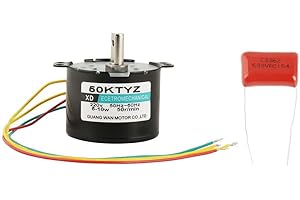 VIKYE AC 220V Motor de baja velocidad, 5-50RPM Miniatura de baja velocidad Bajo ruido Gran momento de fuerza Motor síncrono CW/CCW Pequeño eléctrico Baja velocidad ajustable y bajo ruido(50 rpm)