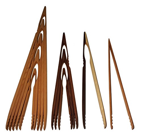 Profi Grillzange aus Holz 60 cm lang geschraubt als Grillzubehör oder Grillbesteck lang oder kurz 32cm 46cm 60cm 74cm 88cm aus Buche, Nussbaum oder Ahorn, die Küchenzange, Küchenhilfe, Multizange, Servierhilfe mit Holzgriff (60cm, Nussbaum)