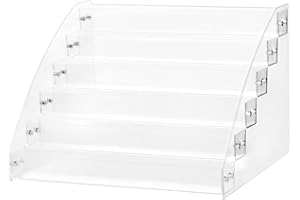 QWORK® 1 piezas expositor pintauñas 6 niveles, estante de exhibición de esmalte de uñas acrílico, capacidad para alrededor de 60 botellas