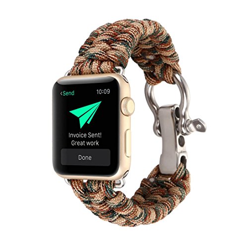 Hunpta NEUE Nylon-Seil-Survival-Armband-Uhr Band mit Kompass für iWatch Apple Watch Serie 1/2 38MM /42MM - 2